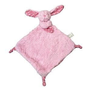 Kellytoy Pink Plush Bunny Rabbit Lovey Binkie Rattle Baby Security Blanket